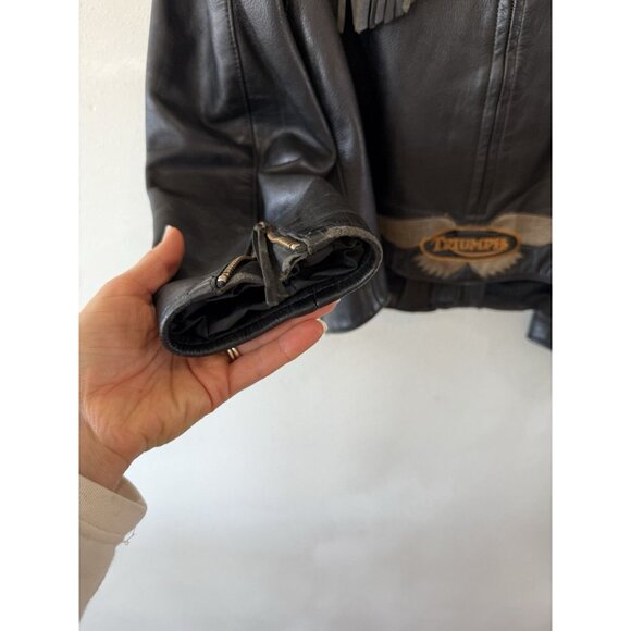 Harley Davidson Women's Willie G. Jacket Large Vintage Leather Jacket Black Red - Picture 4 of 12